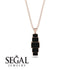 Emerald Cut Black Diamond Stairs Necklace - Briella No. 38 image 8