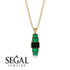 Emerald Cut Black Diamond Stairs Necklace - Briella No. 22