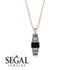 Emerald Cut Black Diamond Stairs Necklace - Briella No. 8 image 8