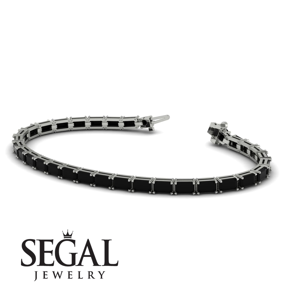 Emerald Cut Black Diamond Tennis Bracelet - Rachel No. 9