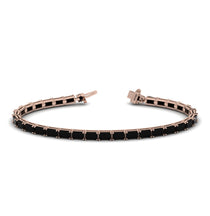 Emerald Cut Black Diamond Tennis Bracelet - Rachel No. 8 image 1
