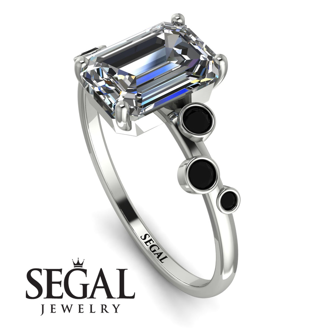 Emerald Cut Diamond Ring With Bezel - Alina No. 33