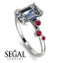 Emerald Cut Diamond Ring With Bezel - Alina No. 48