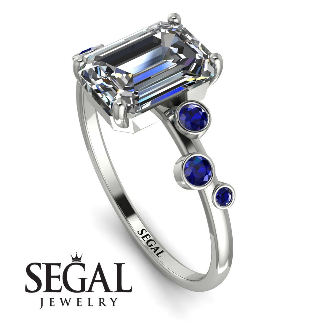 Emerald Cut Diamond Ring With Bezel - Alina No. 63