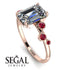 Emerald Cut Diamond Ring With Bezel - Alina No. 47