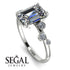 Emerald Cut Diamond Ring With Bezel - Alina No. 3 image 2