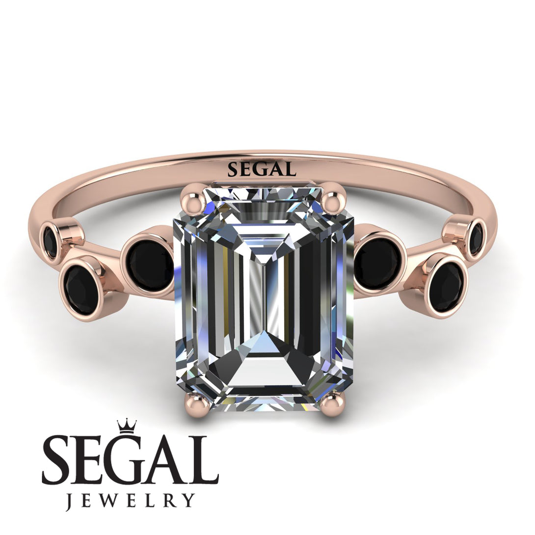 Emerald Cut Diamond Ring With Bezel - Alina No. 32