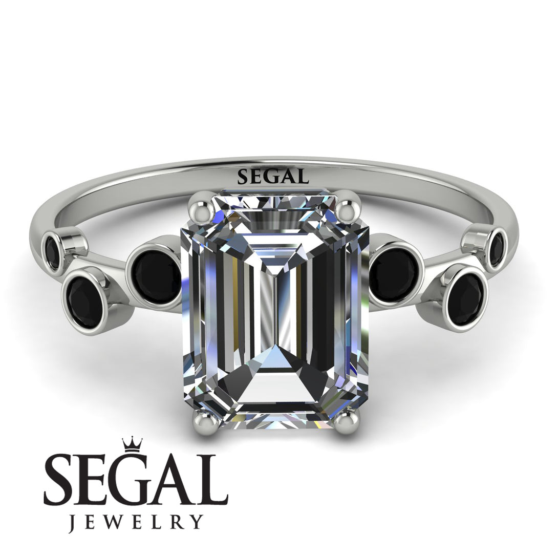 Emerald Cut Diamond Ring With Bezel - Alina No. 33