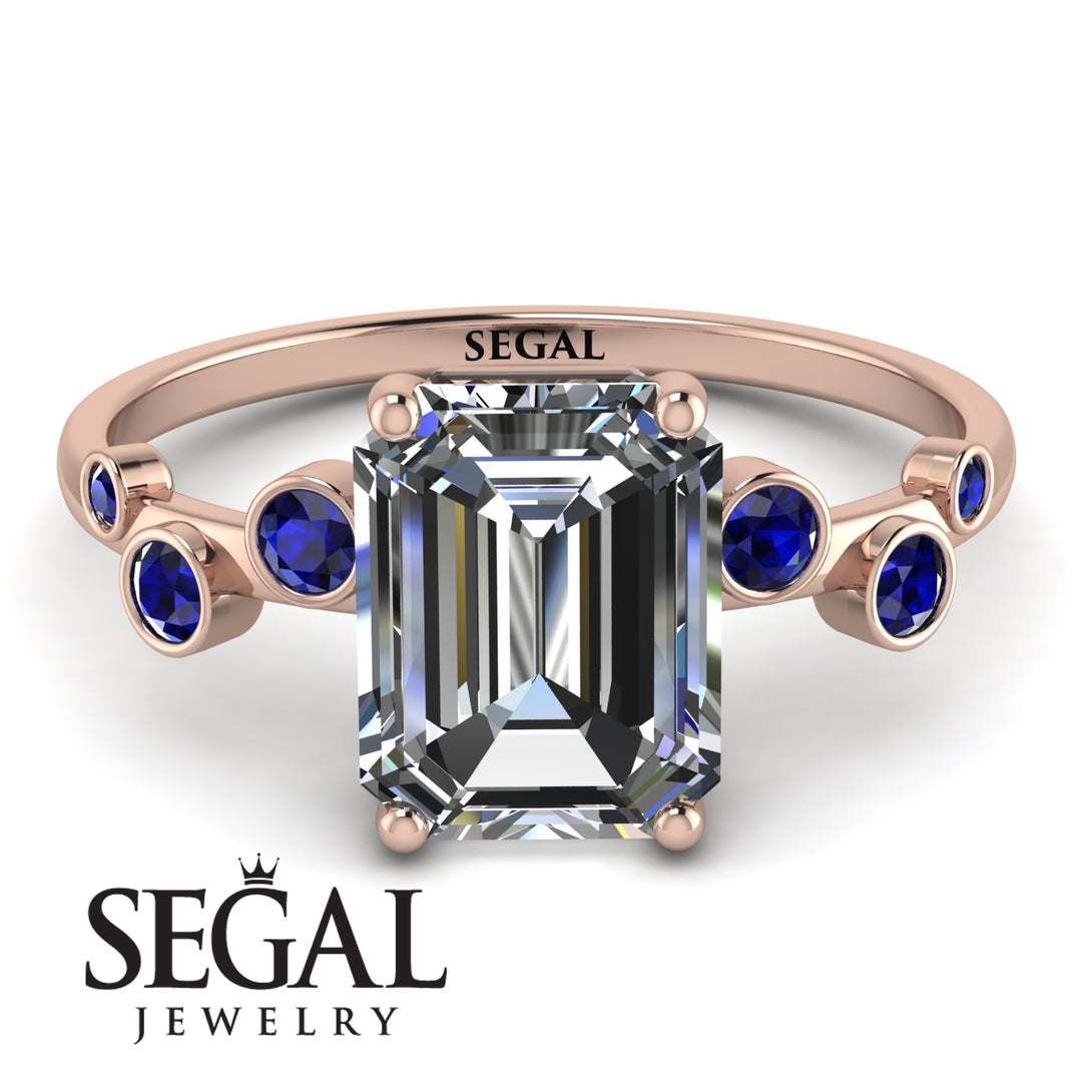 Emerald Cut Diamond Ring With Bezel - Alina No. 62