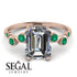 Emerald Cut Diamond Ring With Bezel - Alina No. 17 image 10
