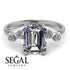 Emerald Cut Diamond Ring With Bezel - Alina No. 3 image 10