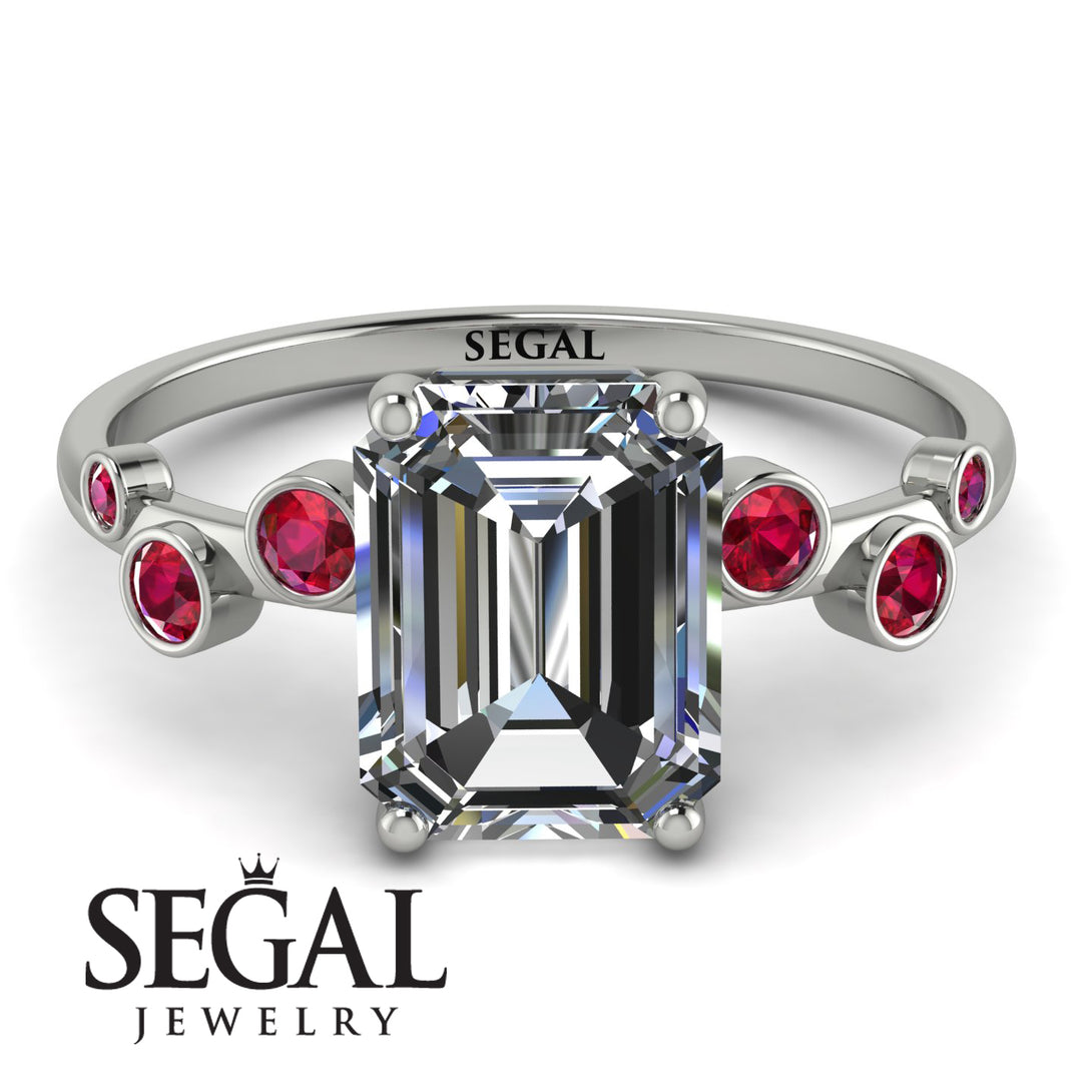 Emerald Cut Diamond Ring With Bezel - Alina No. 48