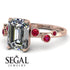 Emerald Cut Diamond Ring With Bezel - Alina No. 47 image 3