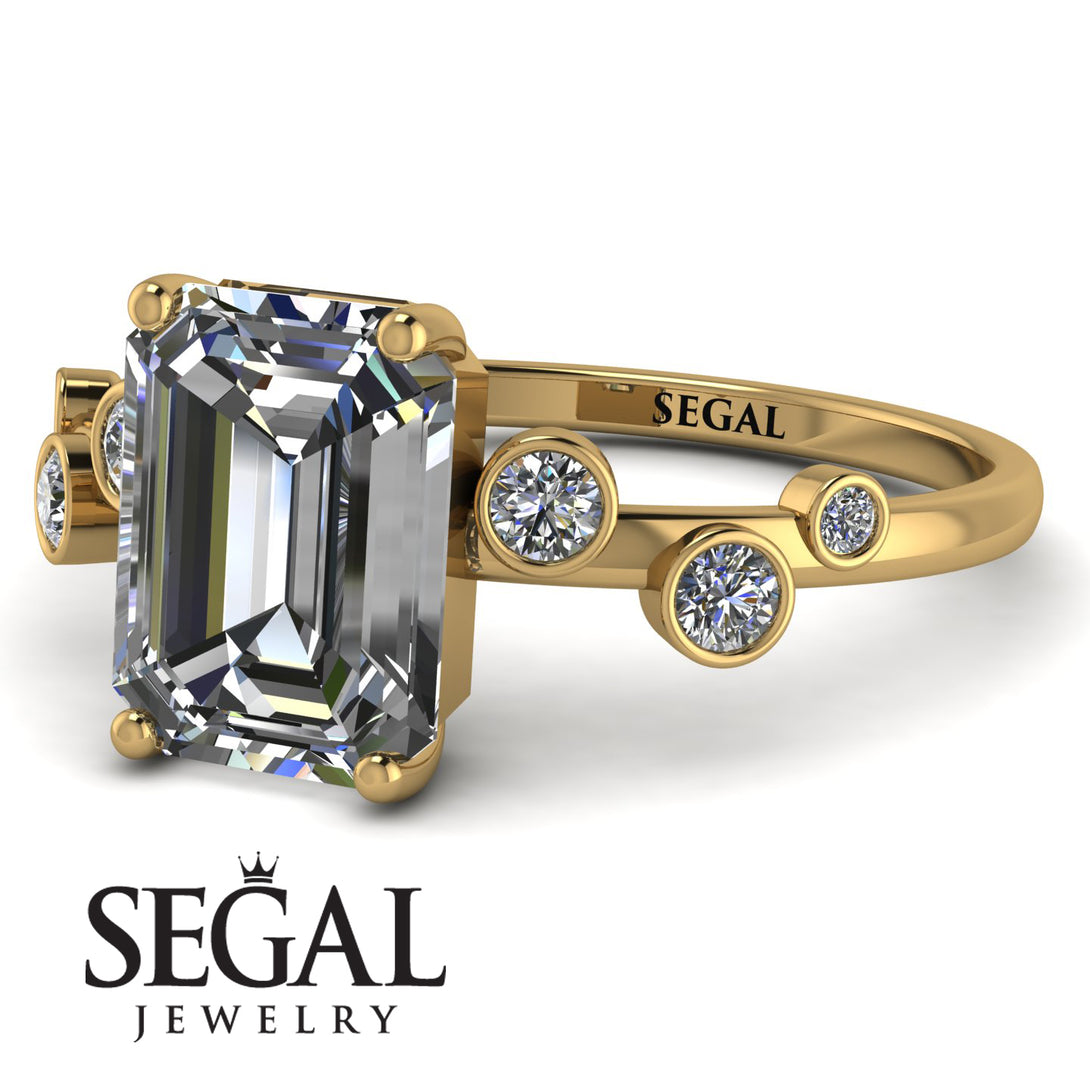 Emerald Cut Diamond Ring With Bezel - Alina No. 1