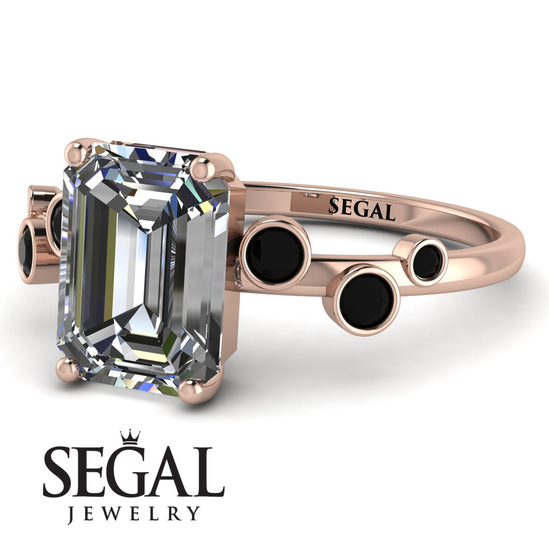 Emerald Cut Diamond Ring With Bezel - Alina No. 32