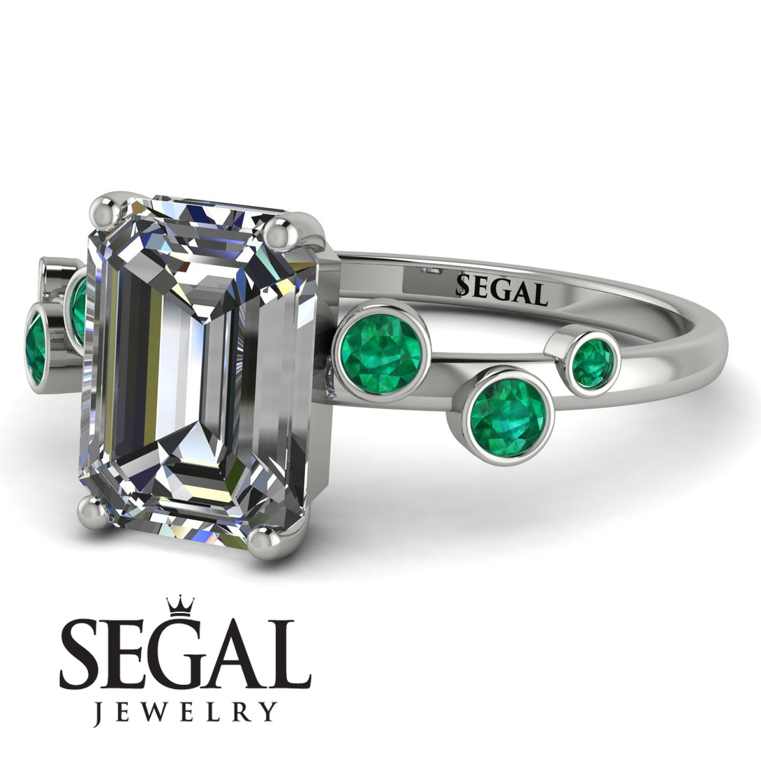 Emerald Cut Diamond Ring With Bezel - Alina No. 18