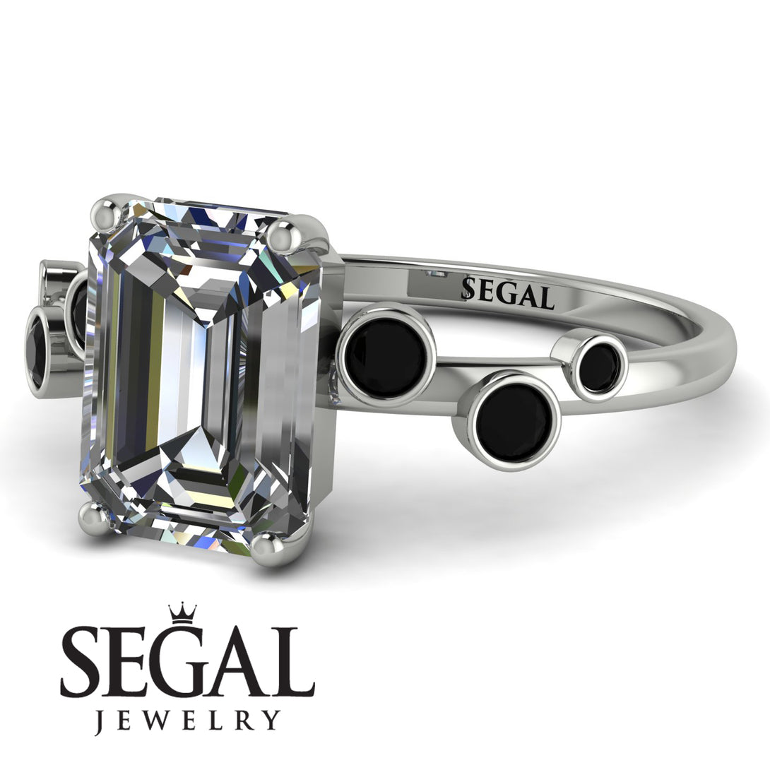 Emerald Cut Diamond Ring With Bezel - Alina No. 33