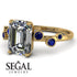 Emerald Cut Diamond Ring With Bezel - Alina No. 61
