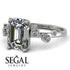 Emerald Cut Diamond Ring With Bezel - Alina No. 3 image 3