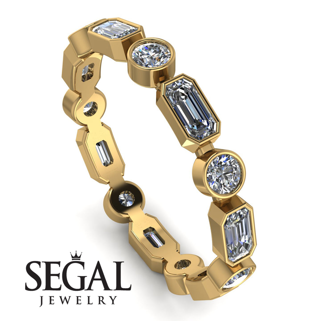 Emerald Cut Diamond Bezel Eternity Ring - Genevieve No. 1