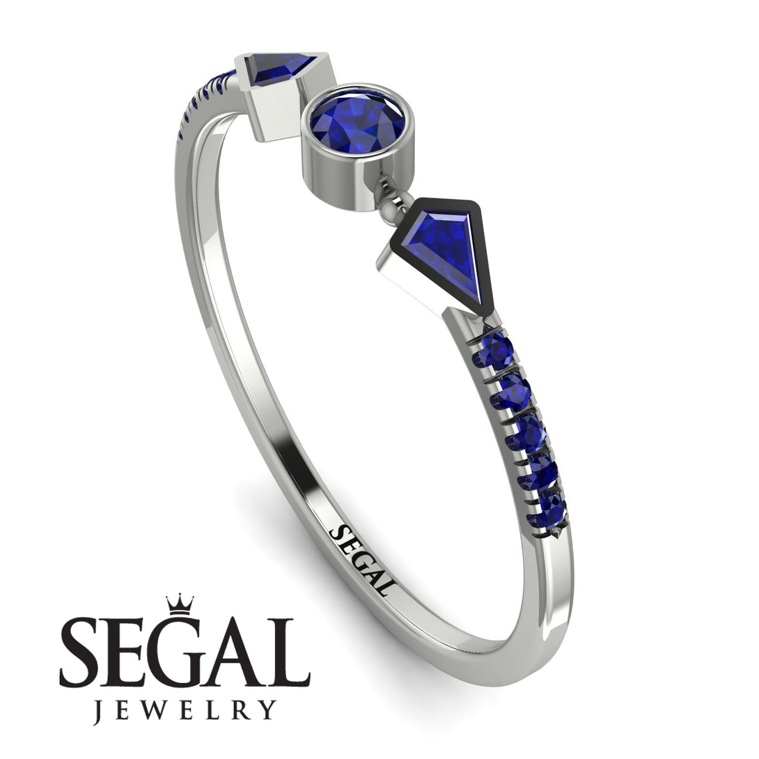 Minimalist Geometric Sapphire Ring - Kimberly No. 75