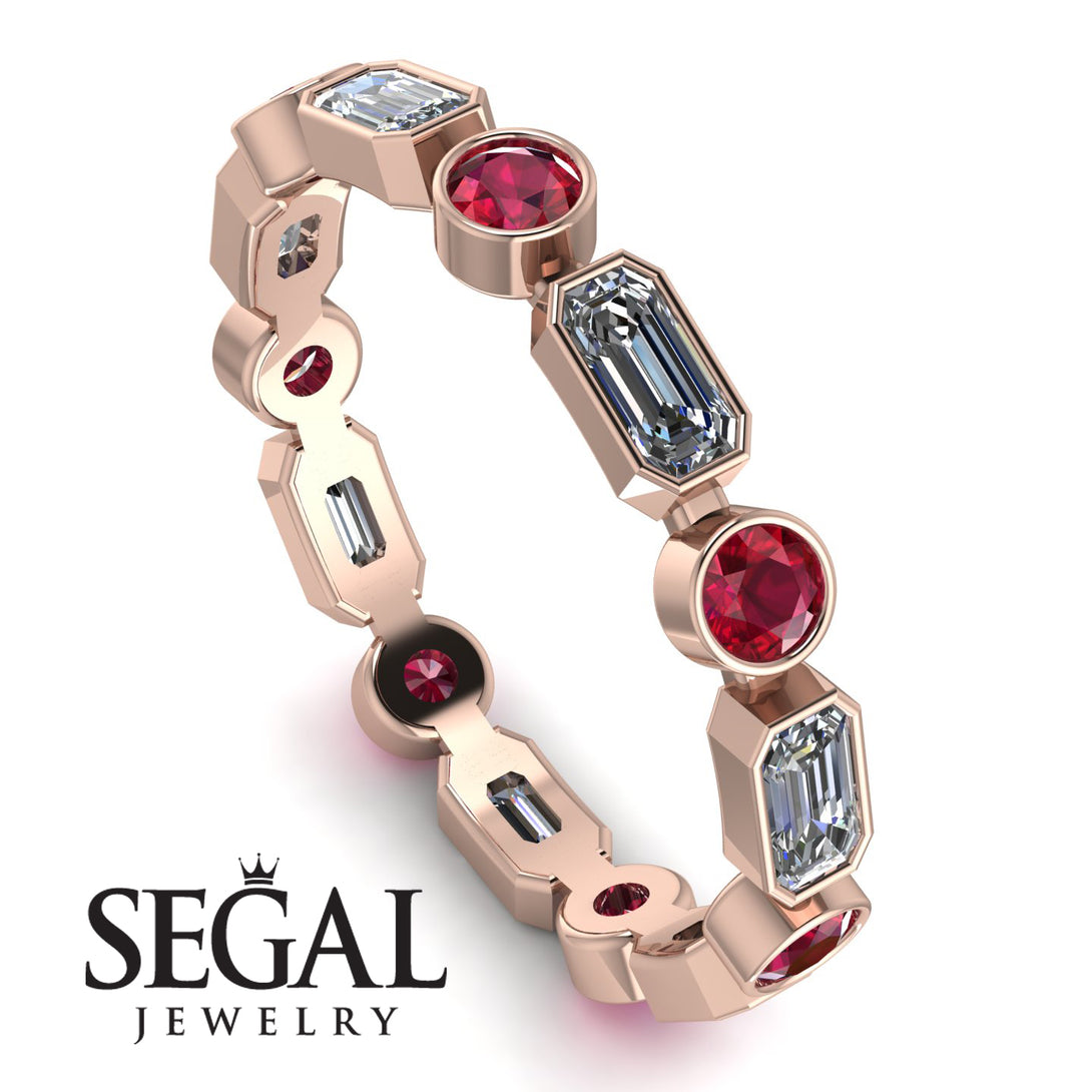 Emerald Cut Diamond Bezel Eternity Ring - Genevieve No. 47