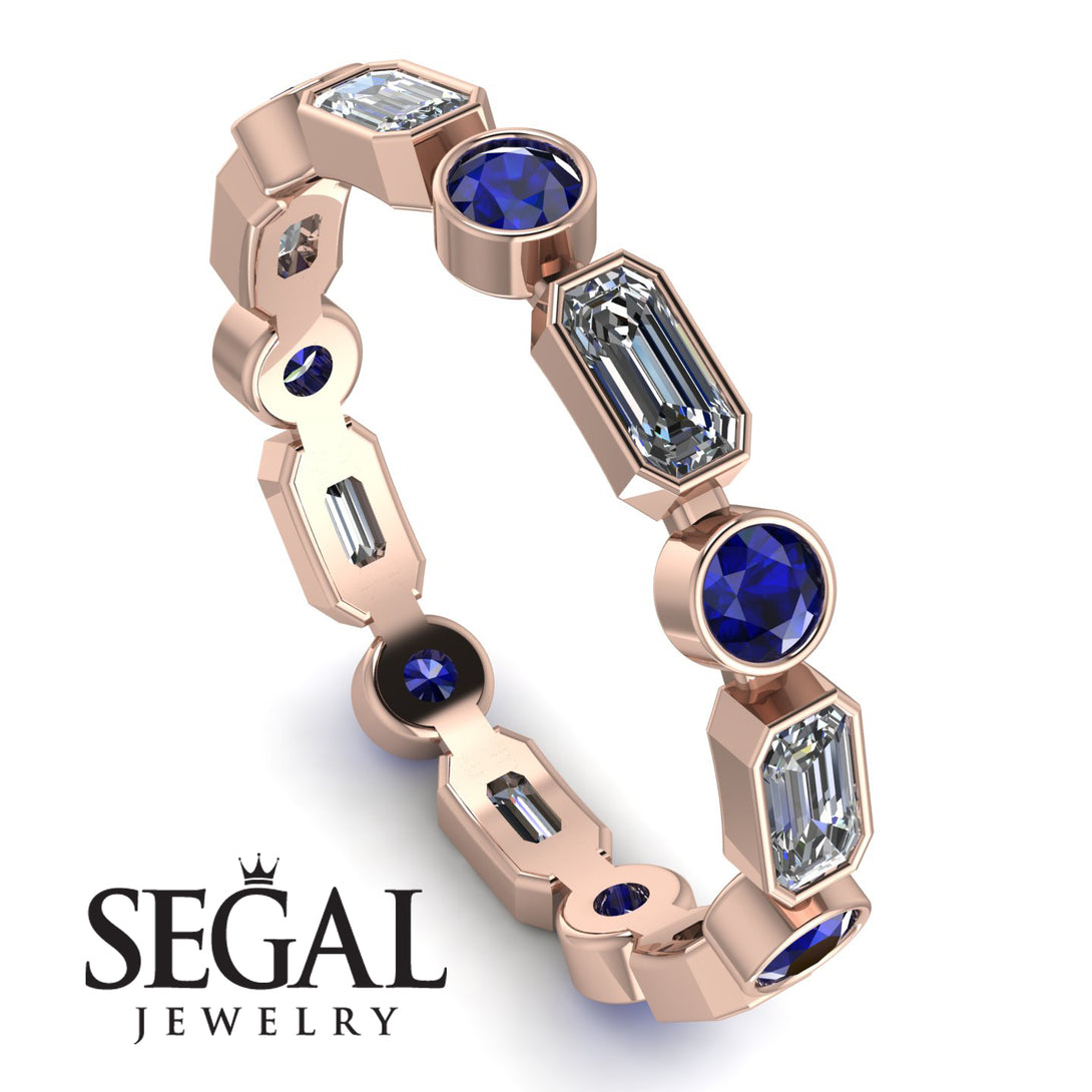 Emerald Cut Diamond Bezel Eternity Ring - Genevieve No. 62