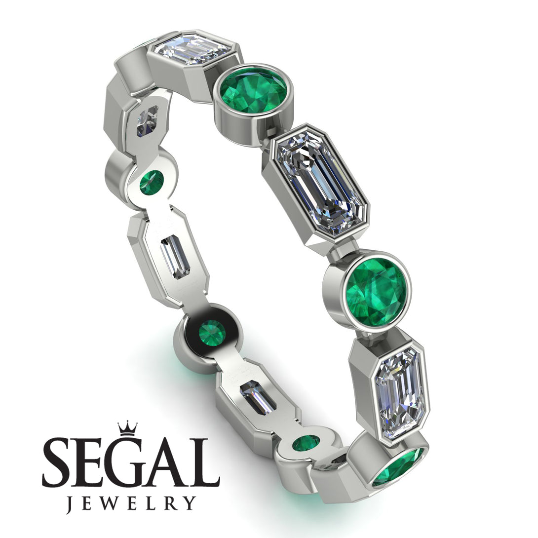 Emerald Cut Diamond Bezel Eternity Ring - Genevieve No. 18