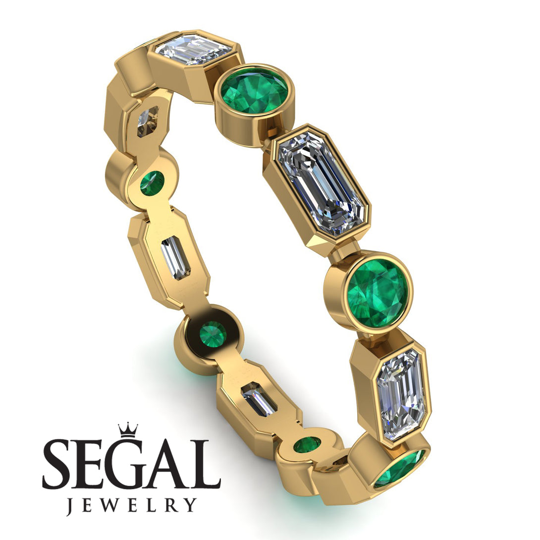 Emerald Cut Diamond Bezel Eternity Ring - Genevieve No. 16