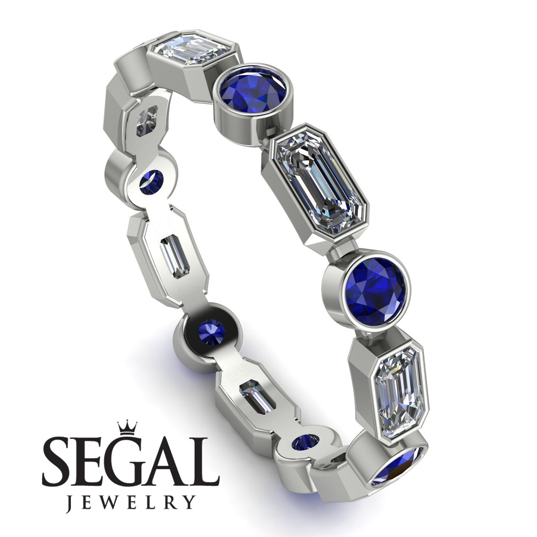 Emerald Cut Diamond Bezel Eternity Ring - Genevieve No. 63