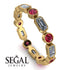 Emerald Cut Diamond Bezel Eternity Ring - Genevieve No. 46 image 10