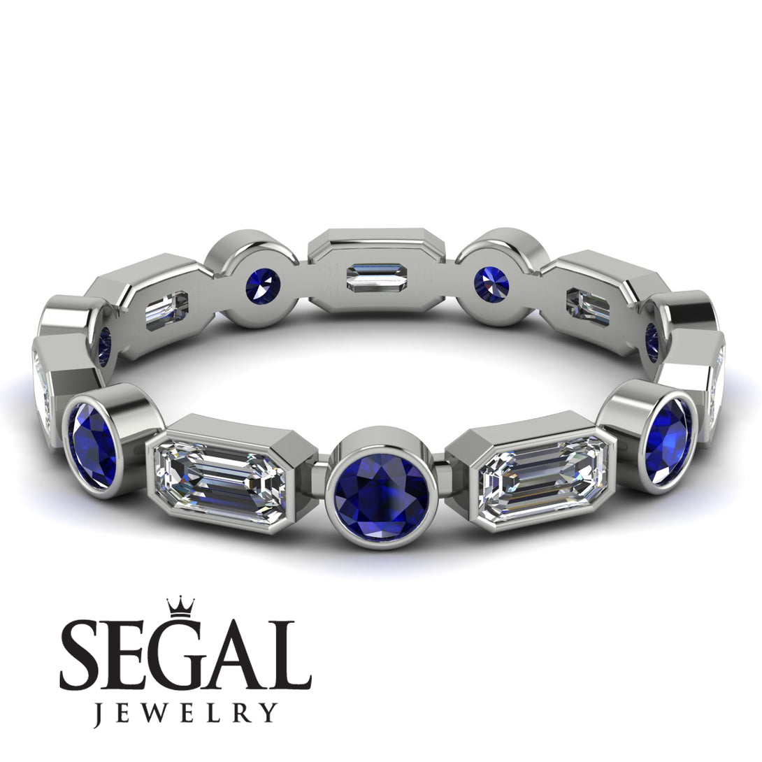 Emerald Cut Diamond Bezel Eternity Ring - Genevieve No. 63