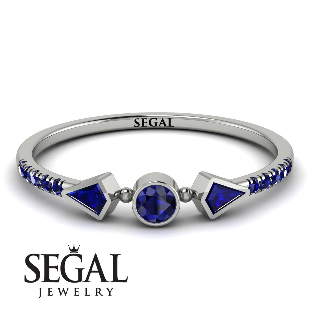 Minimalist Geometric Sapphire Ring - Kimberly No. 75