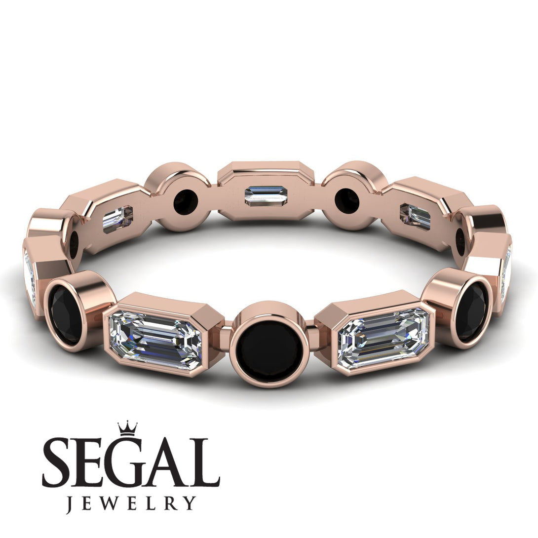 Emerald Cut Diamond Bezel Eternity Ring - Genevieve No. 32