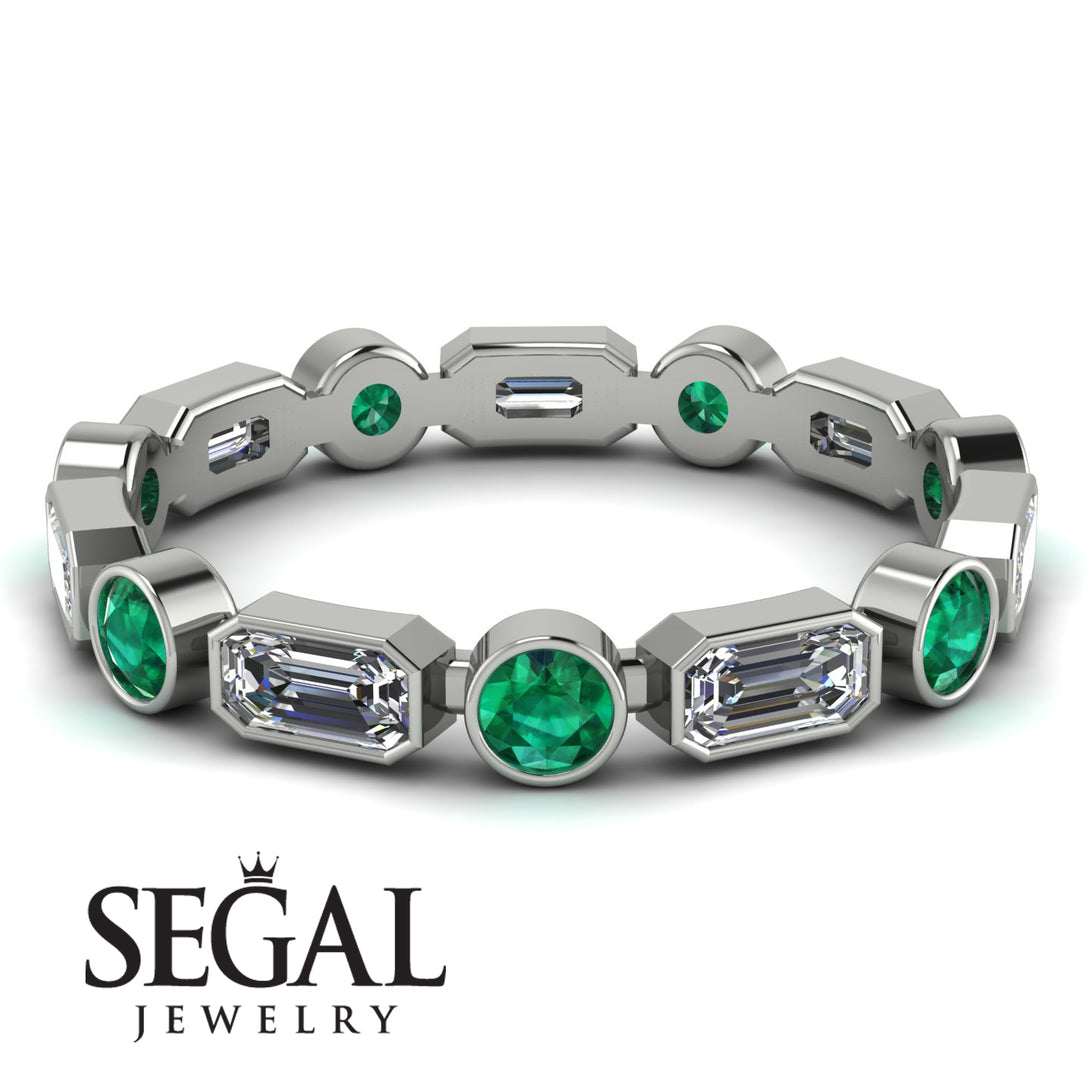 Emerald Cut Diamond Bezel Eternity Ring - Genevieve No. 18