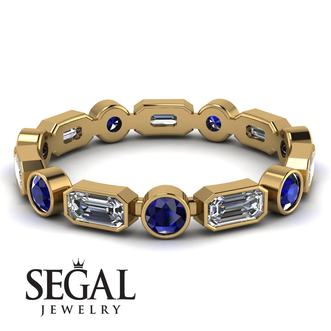 Emerald Cut Diamond Bezel Eternity Ring - Genevieve No. 61