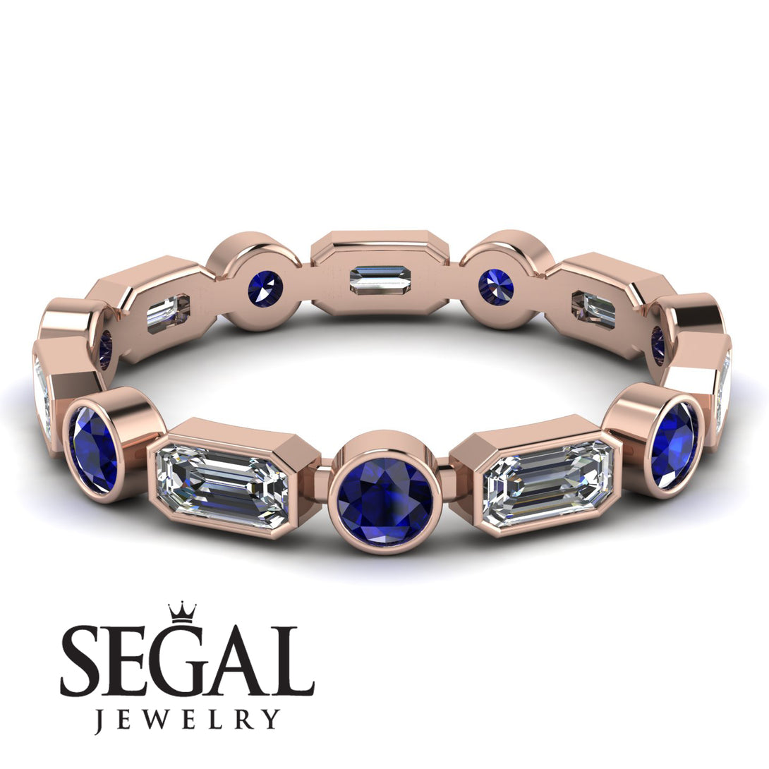 Emerald Cut Diamond Bezel Eternity Ring - Genevieve No. 62