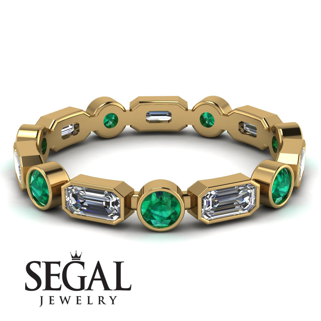 Emerald Cut Diamond Bezel Eternity Ring - Genevieve No. 16