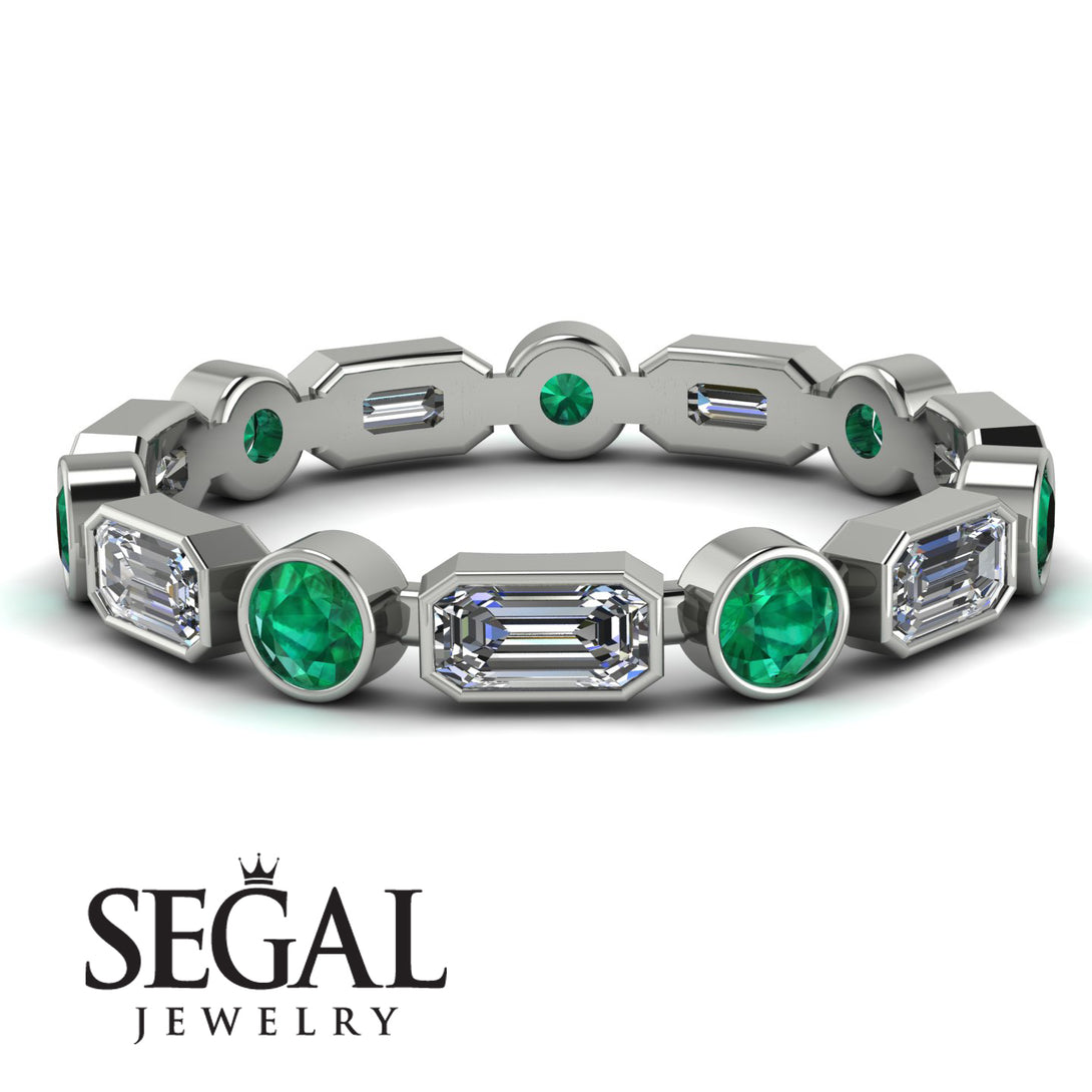 Emerald Cut Diamond Bezel Eternity Ring - Genevieve No. 18