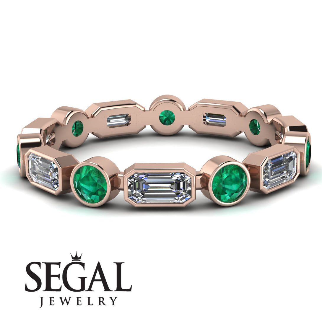 Emerald Cut Diamond Bezel Eternity Ring - Genevieve No. 17