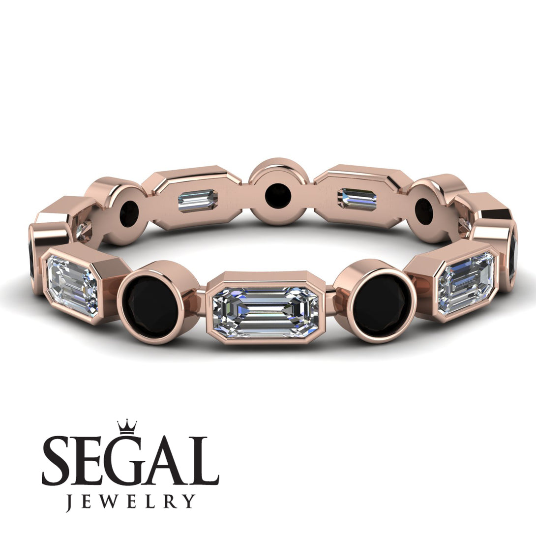 Emerald Cut Diamond Bezel Eternity Ring - Genevieve No. 32