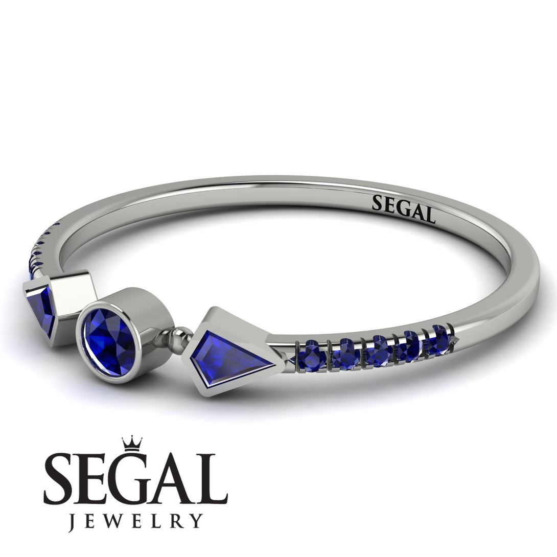 Minimalist Geometric Sapphire Ring - Kimberly No. 75