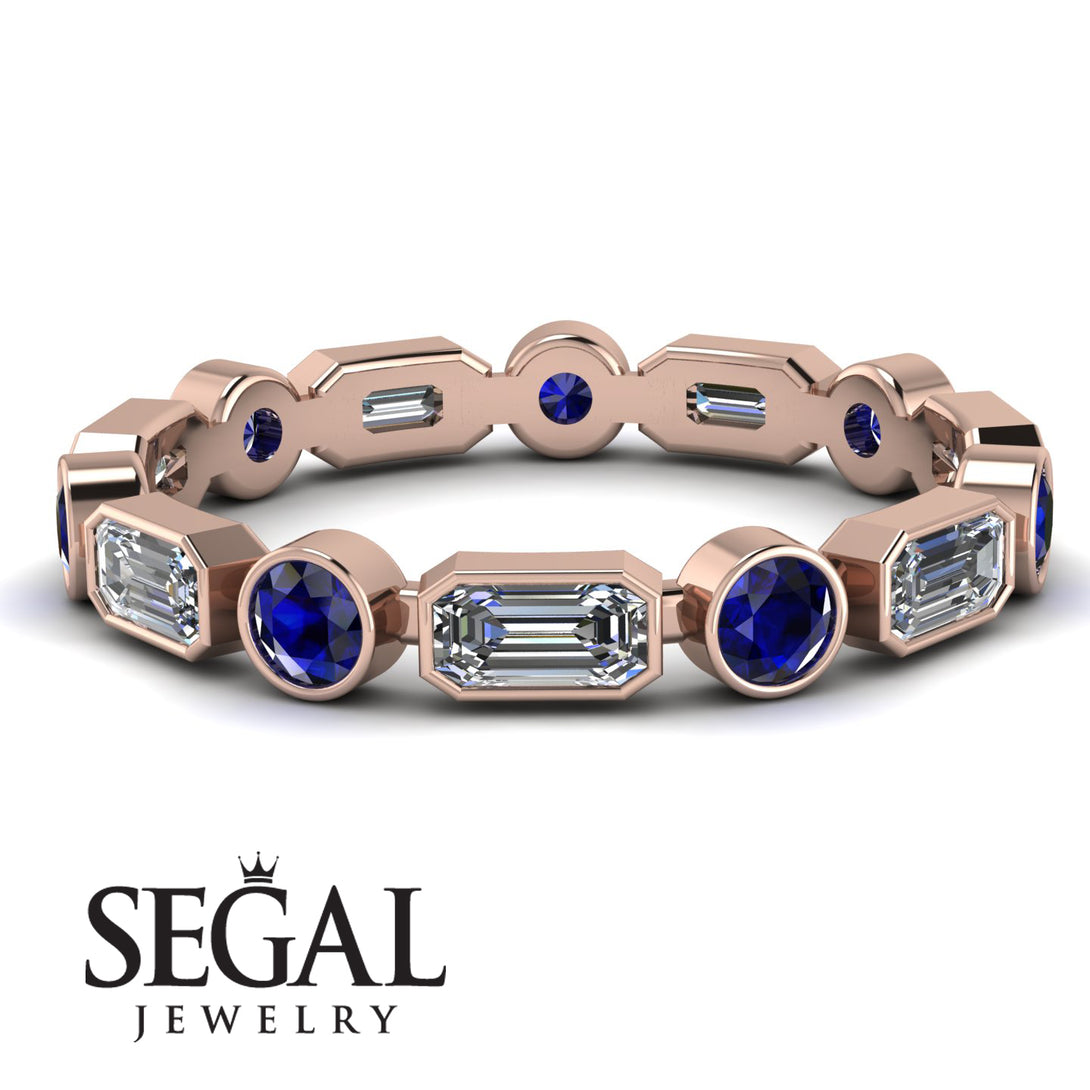 Emerald Cut Diamond Bezel Eternity Ring - Genevieve No. 62