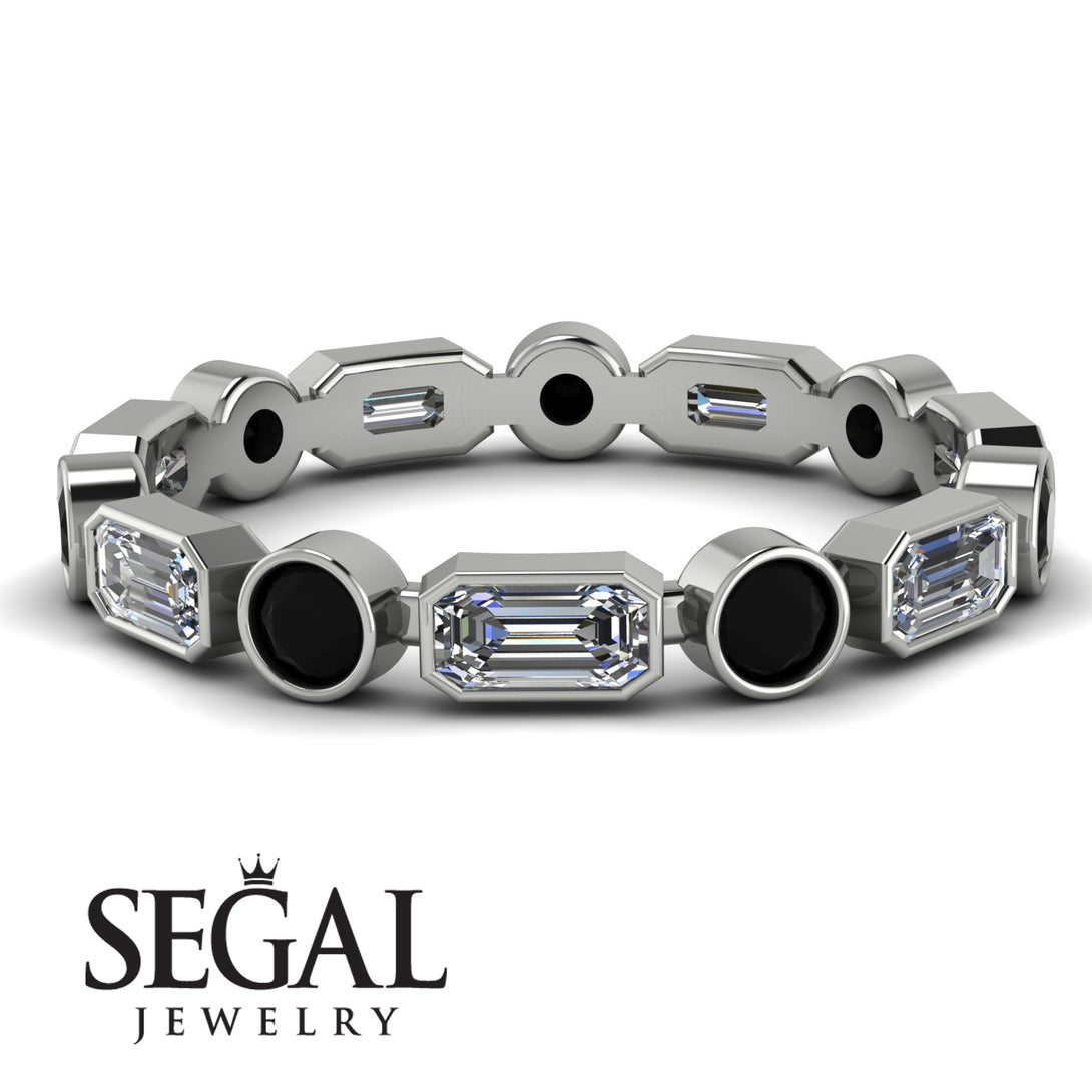 Emerald Cut Diamond Bezel Eternity Ring - Genevieve No. 33
