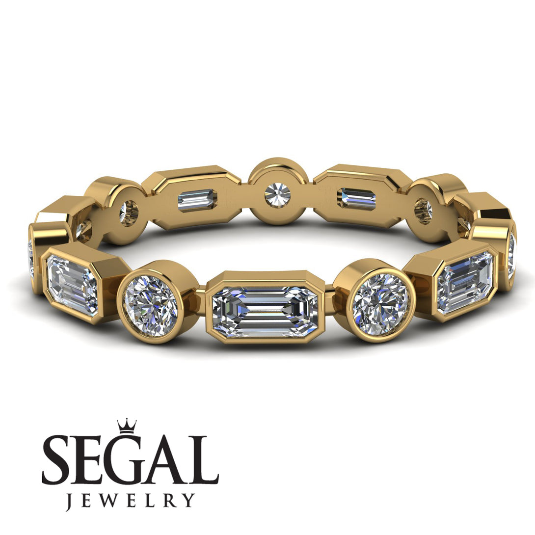 Emerald Cut Diamond Bezel Eternity Ring - Genevieve No. 1