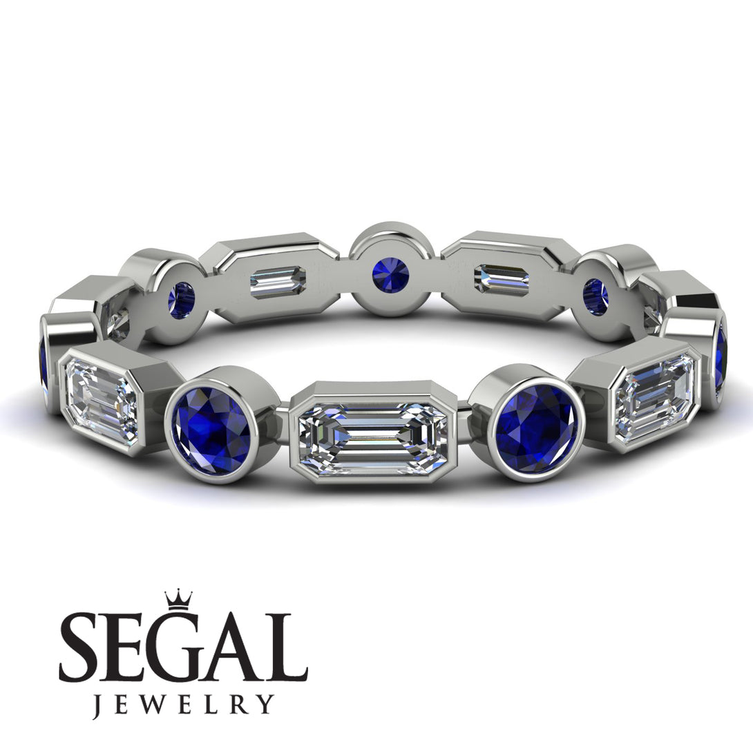 Emerald Cut Diamond Bezel Eternity Ring - Genevieve No. 63