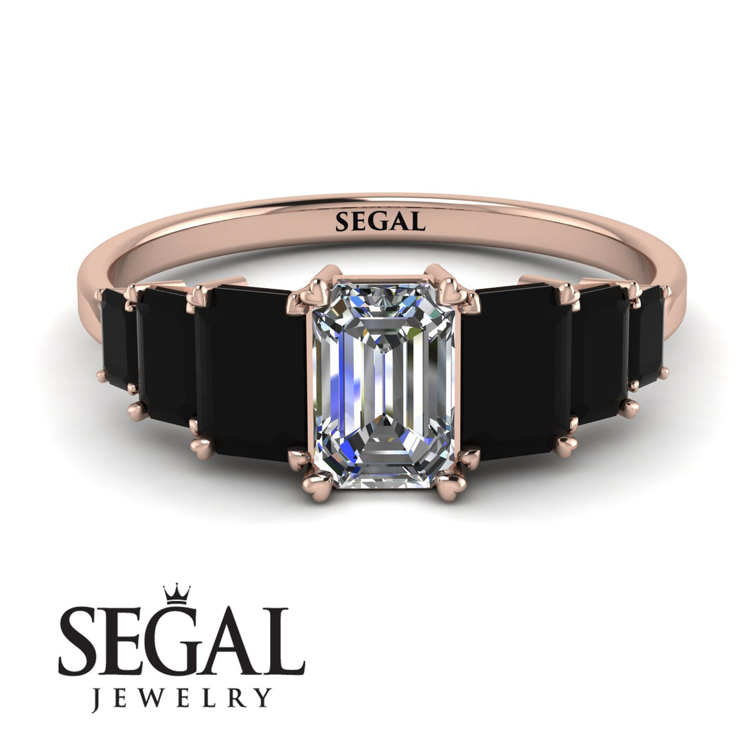 Emerald Cut Diamond Geometrical Ring - Briella No. 32