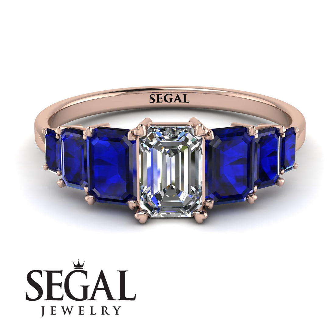 Emerald Cut Diamond Geometrical Ring - Briella No. 62