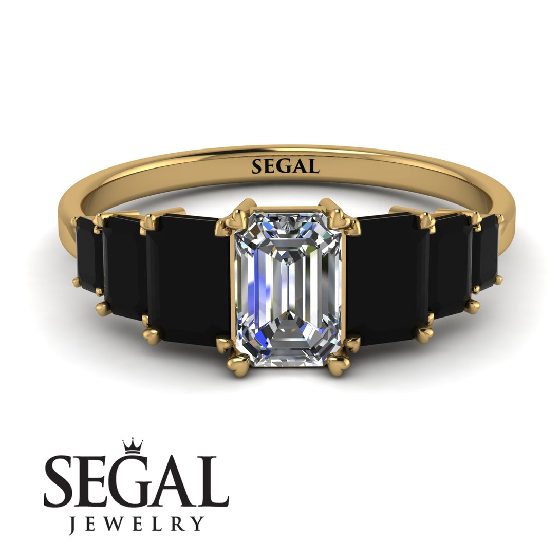 Emerald Cut Diamond Geometrical Ring - Briella No. 31