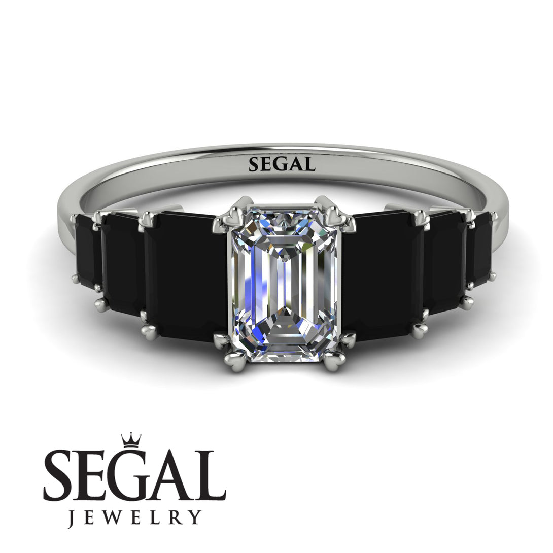 Emerald Cut Diamond Geometrical Ring - Briella No. 33